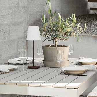 Bezprzewodowa lampka stołowa z abażurem zewnętrzna Watt Veke